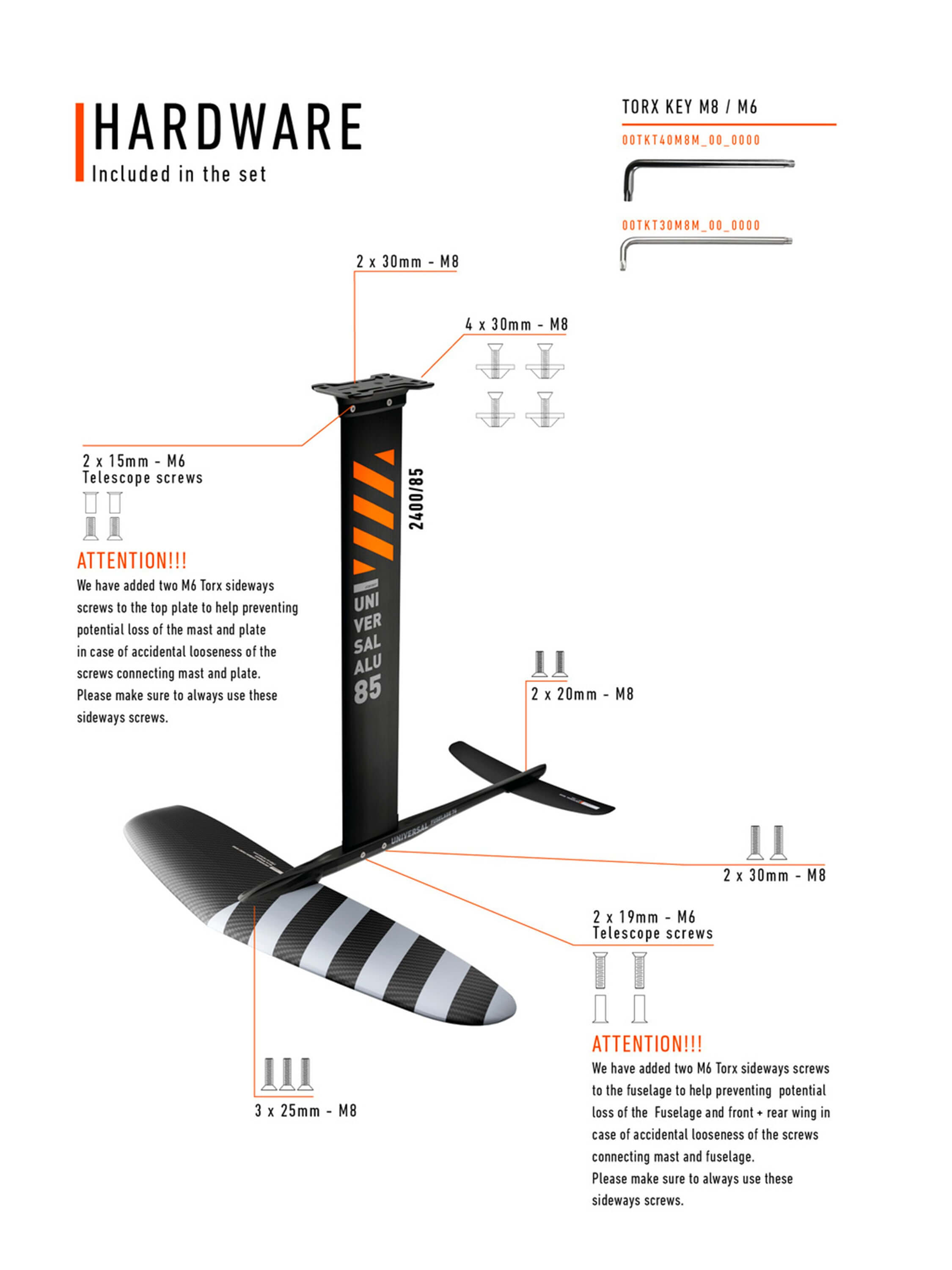UNIVERSAL SW FOIL SET Y30 - RRD Roberto Ricci Designs - Watersports
